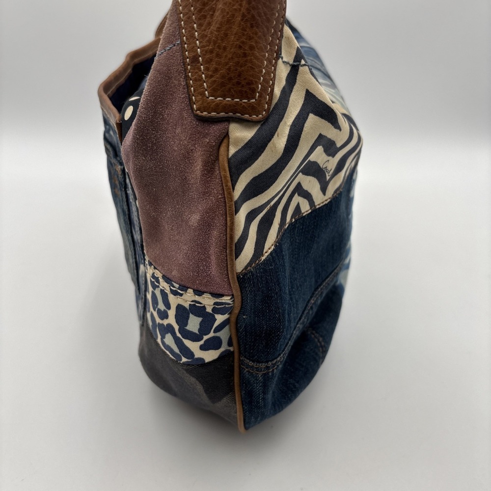 Coach Indigo Denim Blue Patchwork Ergo XL Hobo Handbag Purse Bag RARE Leather - Picture 7 of 16